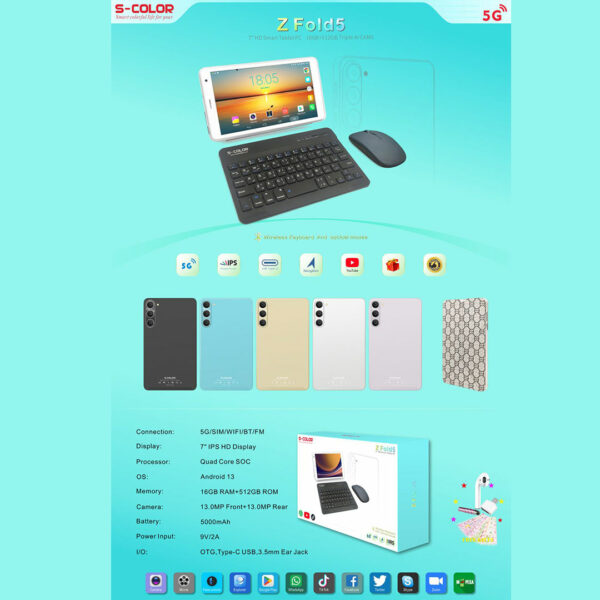 ⁦•  بكيبورد و ماوس تابلت Z FOLD (ضمان 6 شهور)⁩ - الصورة ⁦2⁩