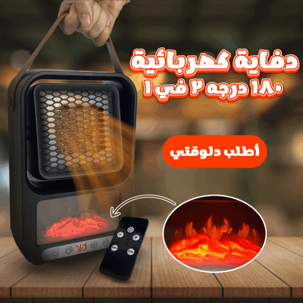 ⁦• دفاية كهربائية 180 درجه 2 في 1⁩ - الصورة ⁦4⁩