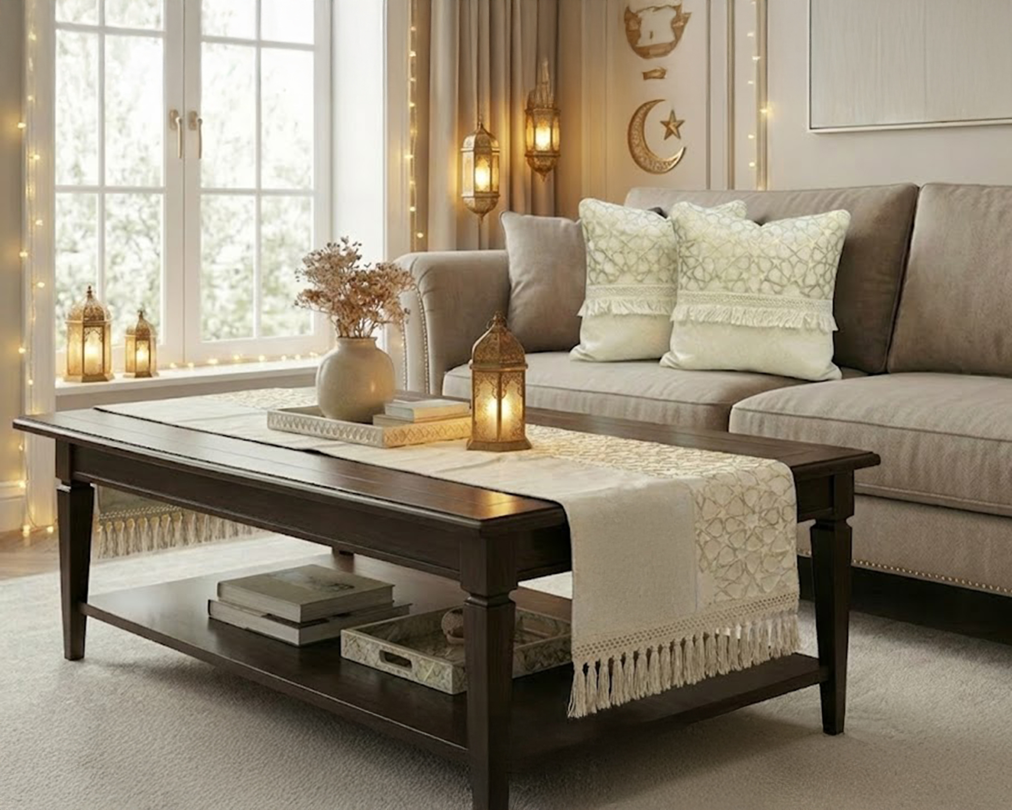 رانر مع 2 كفر كوشن بيج نجوم - الصورة 4