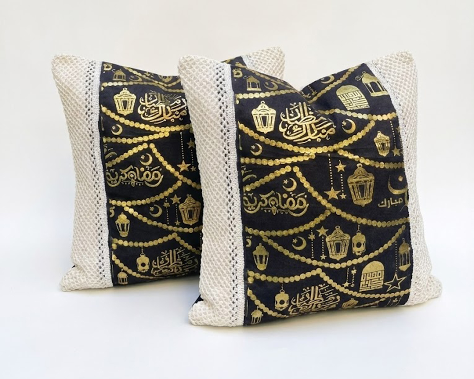 رانر مع 2 كفر كوشن بيج اسود - الصورة 3