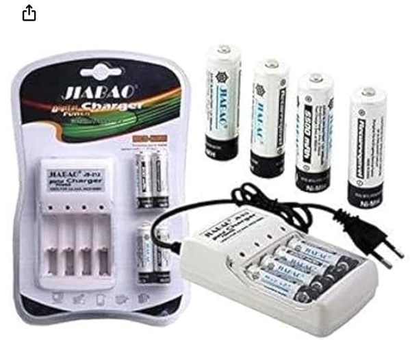 " شاحن بطاريات + مجموعة بطاريات"