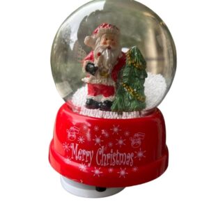 • عرض بلورة بابا نويل + سلسلة كور الكريسماس المضيئة