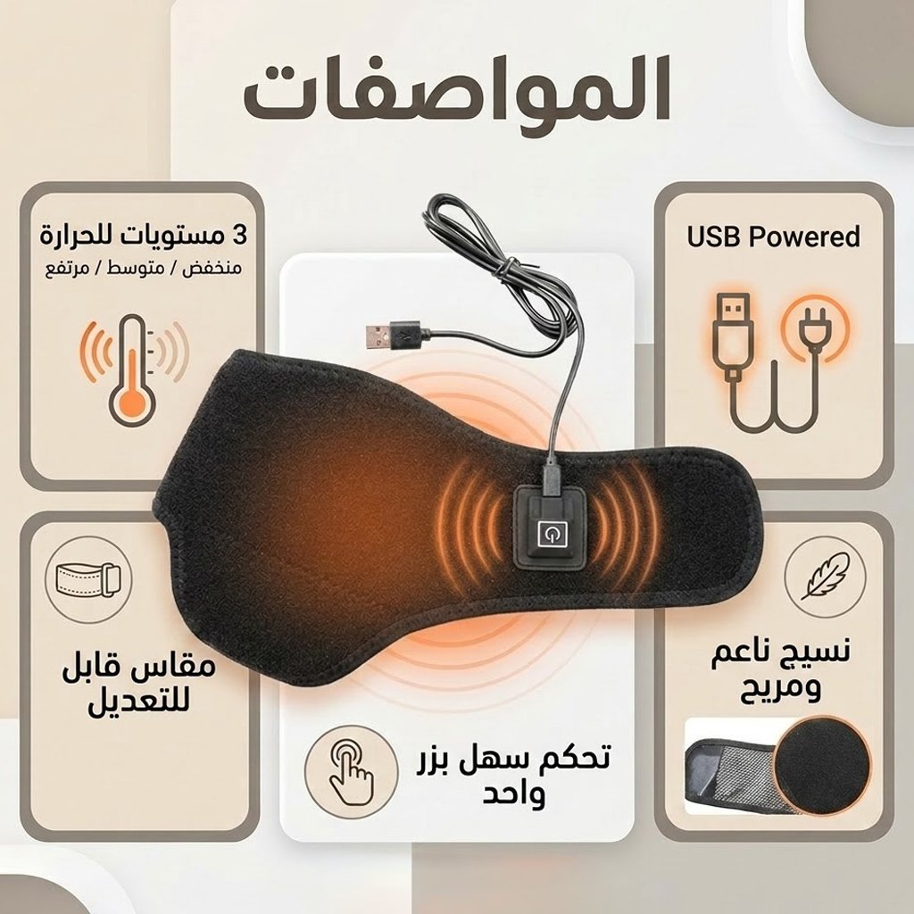 وسادة تدفئة كهربائية محمولة للكاحل لتخفيف الألم والالتهاب - الصورة 4