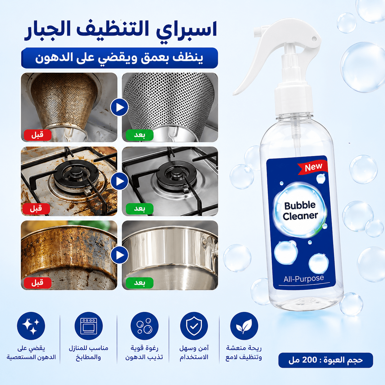 اسبراي التنظيف الجبار Multipurpose Bubble Cleaner