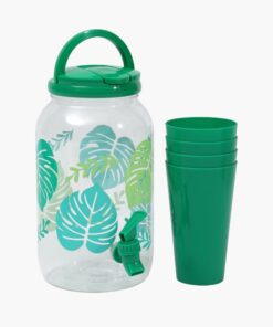 ديسبنسر العصير + 4 اكواب للعصير ديزاين Leaves 3,5 Liter
