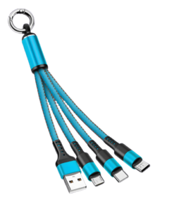 ” كيبل USB متعدد 4 في 1 شاحن سريع نايلون مع نوع A/USB C الى 120 واط”