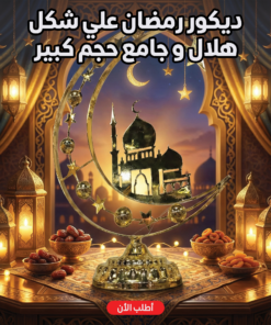 ديكور رمضان علي شكل هلال و جامع حجم كبير