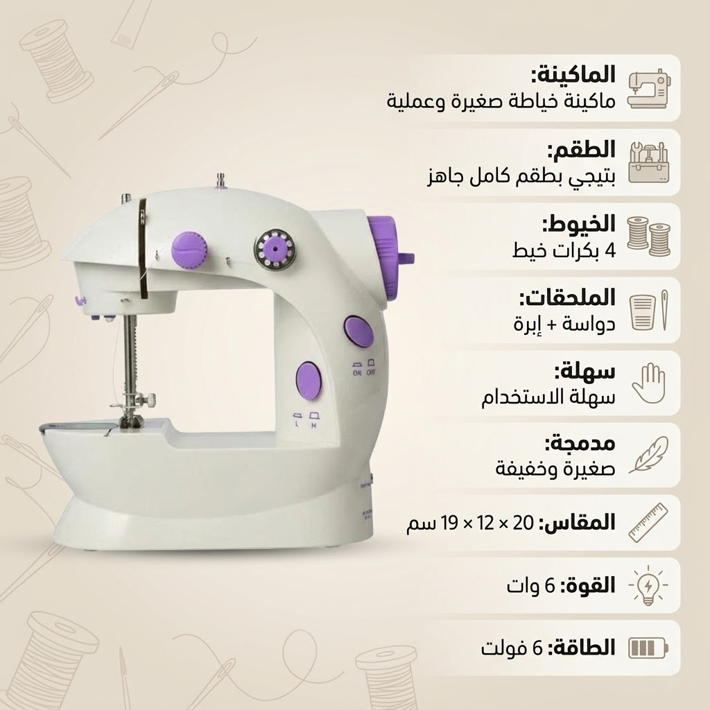 ماكينة الخياطة SM 202A + 1 سنه ضمان