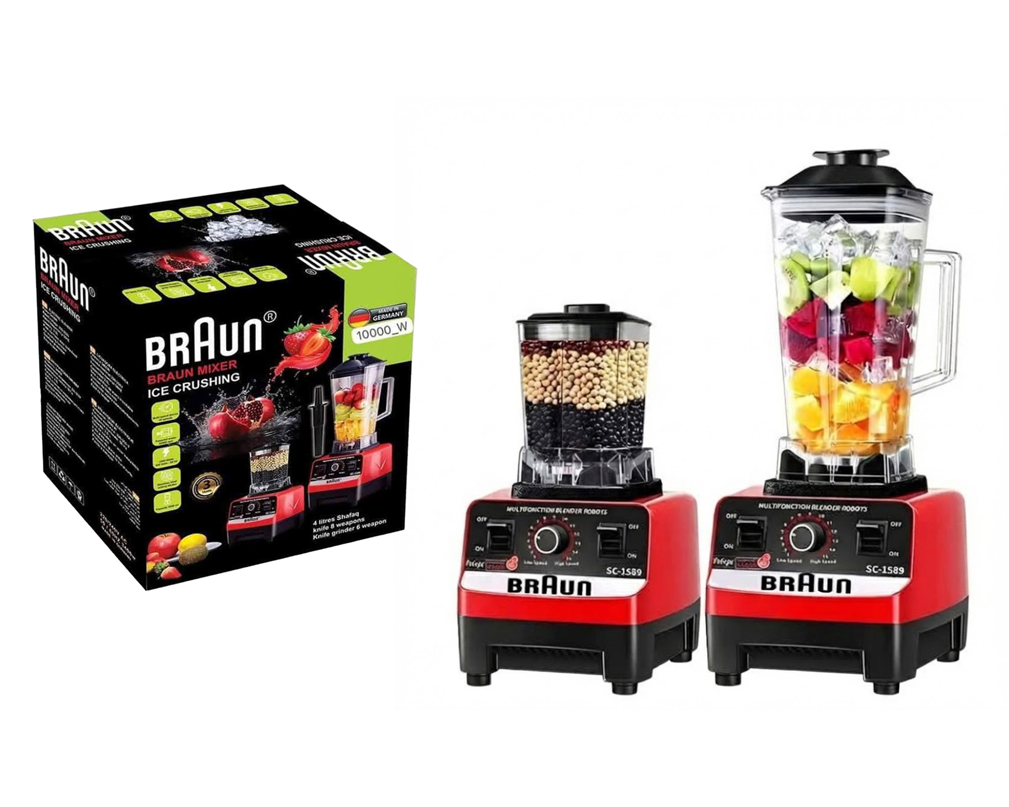 عرض قطعتين خلاط + مطحنه 10000 وات BRAUN