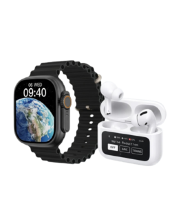 عرض سماعة ذكيه مع شاشة A9 (لون ابيض) + VIDVIE Smart Watch Ultra Orignal SW1608