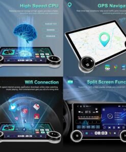شاشة مشغل سيارة أندرويد 10.1 بوصة 4K بدقة 4/64GB يدعم CarPlay