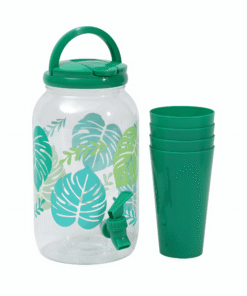 ديسبنسر العصير + 4 اكواب للعصير ديزاين Leaves 3,5 Liter