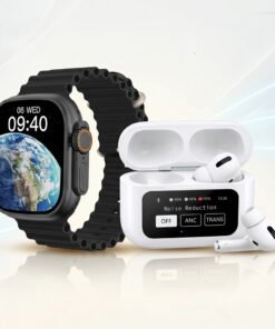 عرض سماعة ذكيه مع شاشة A9 (لون ابيض) + VIDVIE Smart Watch Ultra Orignal SW1608