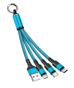 ” كيبل USB متعدد 4 في 1 شاحن سريع نايلون مع نوع A/USB C الى 120 واط”