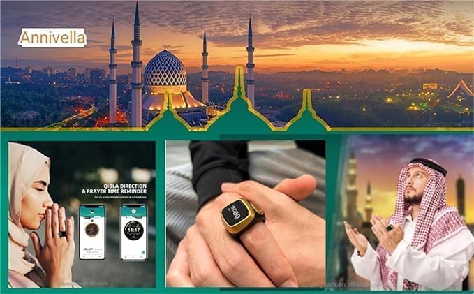 ” عرض 3 قطع خاتم التسبيح الالكتروني مقاس 18 – 20 – 22″