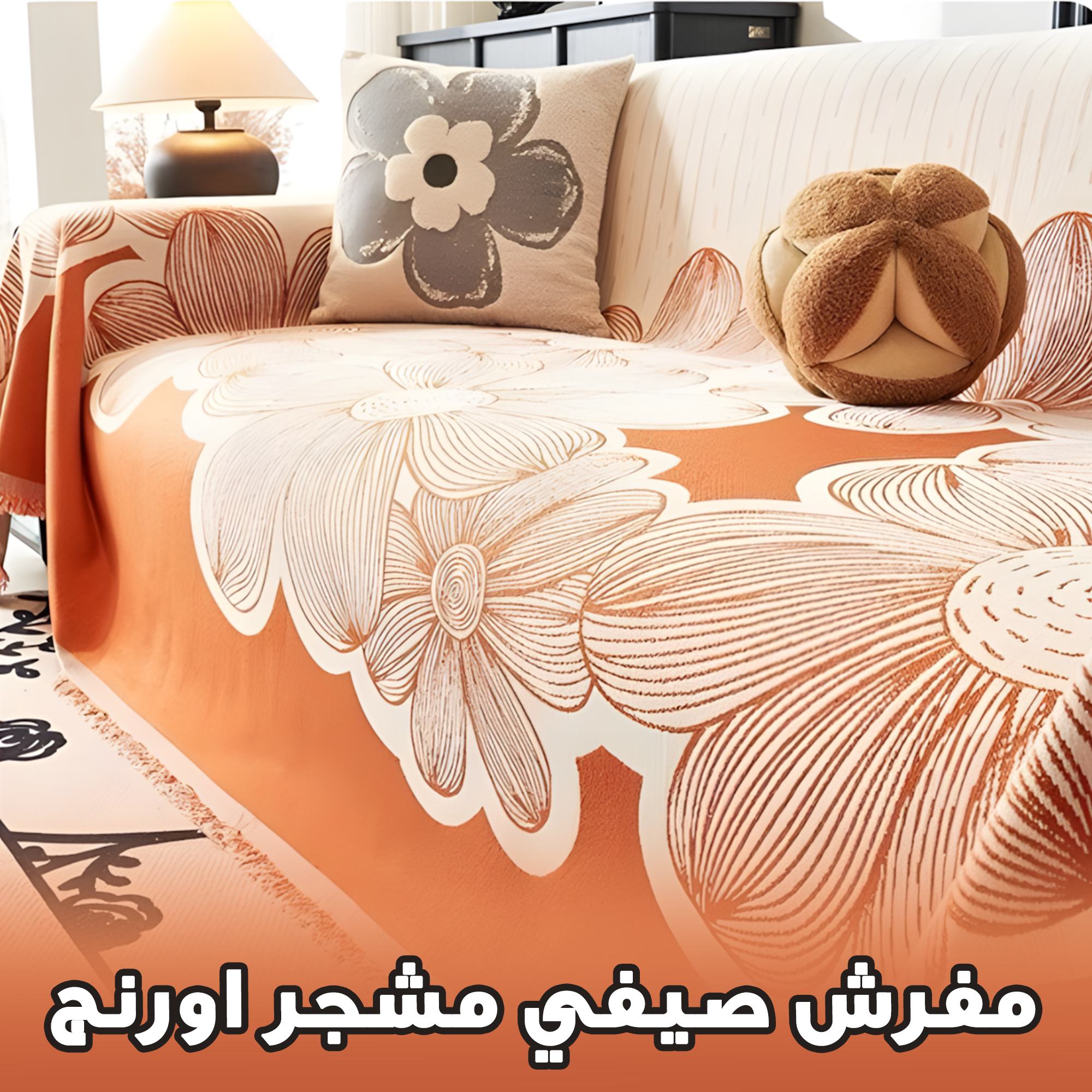 مفرش صيفي مشجر اورنج