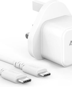 عرض Anker Power Port Nano-20W + كابل شاحن USB متعدد 15 سم، شحن سريع 3 في 1 (Lightning, Type-C & Micro USB)