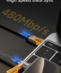 • كابل شاحن USB متعدد 15 سم، شحن سريع 65 واط 3 في 1 (Lightning, Type-C & Micro USB)