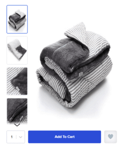 Satin Pillowcase for Hair and Skin, 48*70 cm, off-white + عرض لحاف شتوي فرو دبل فيس Gray Striped 220*235cm