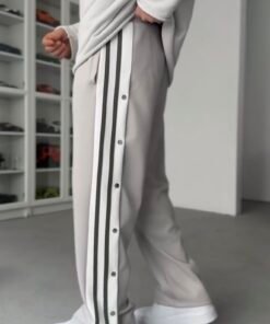 Side-Button Oversized Sweatpants