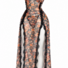 Long flowers night dress Lan049 ( مخزن 307 )