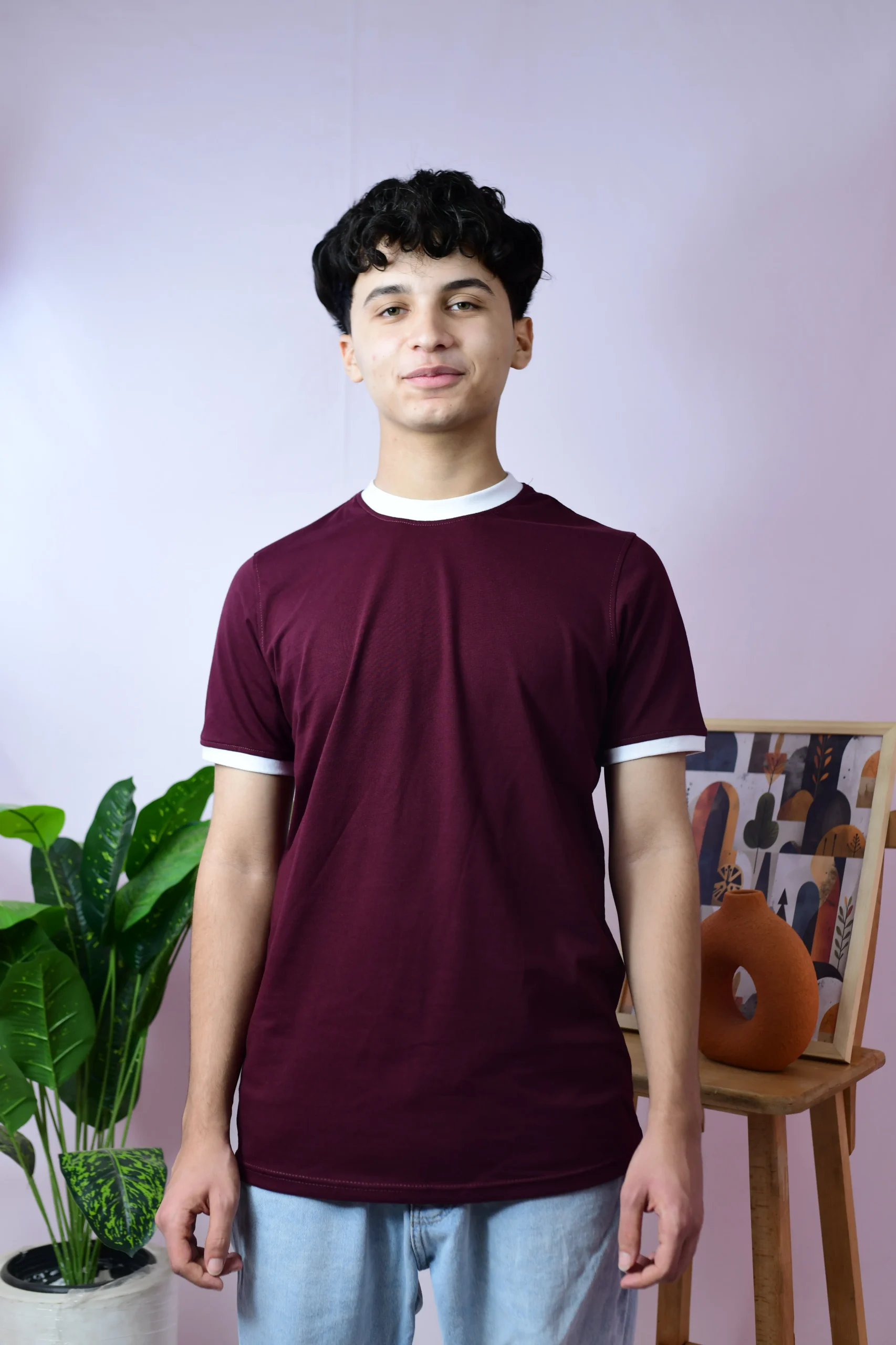 Burgundy Ringer Basic - الصورة 3