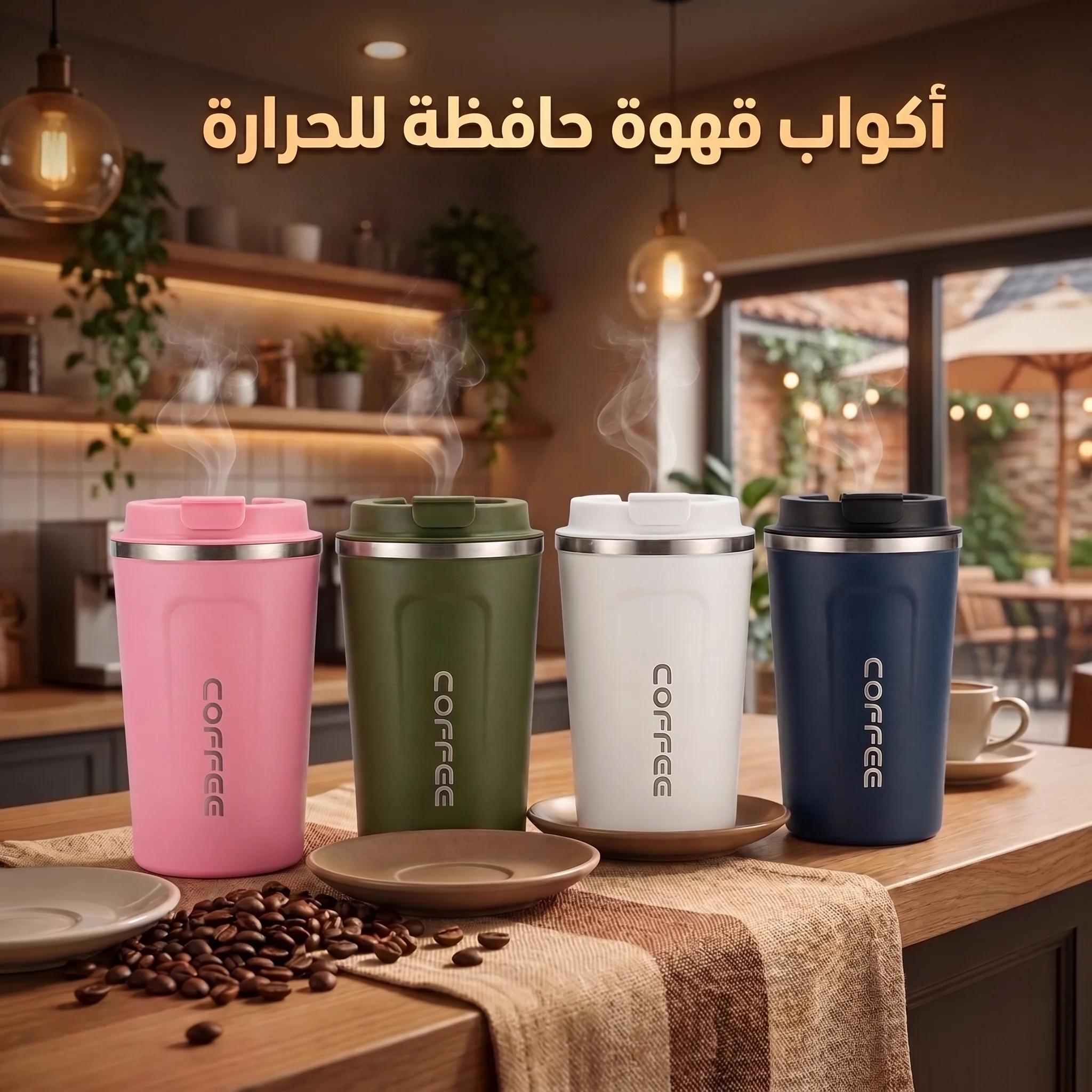 ترمس قهوة مصنوع من الفولاذ المقاوم للصدأ