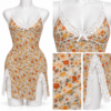 Short flowers night dress Lan050 ( مخزن 307 )